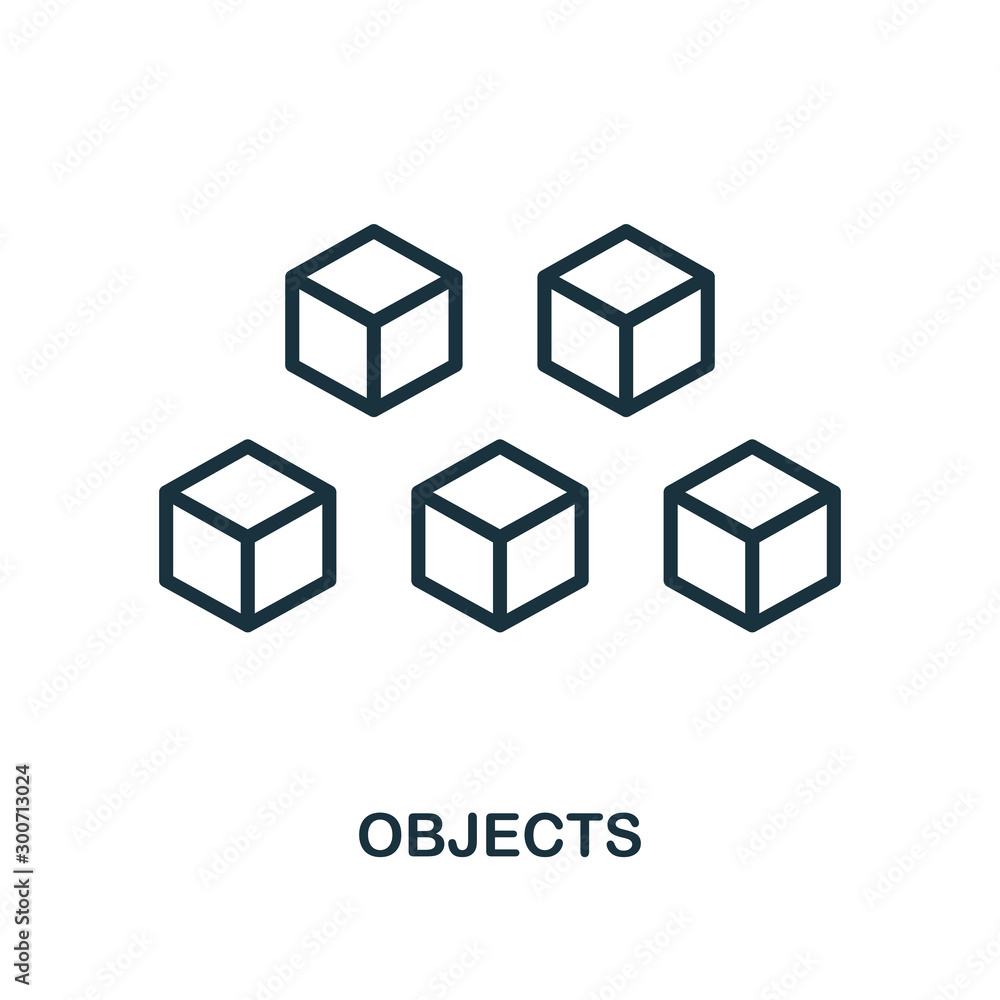 Poster objects icon outline style. thin line creative objects icon for logo, graphic design and more