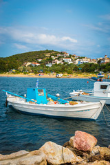 Fototapeta na wymiar Boat Skala Maries Thassos Greece