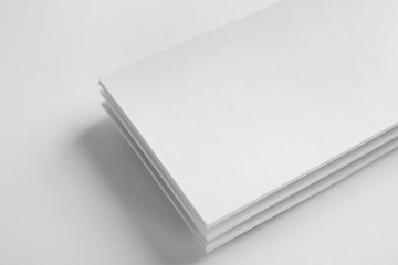 Blank palm cards on white background. Mock up for design