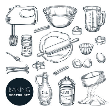 4,112 Baking Utensils Hand Drawn Royalty-Free Images, Stock Photos