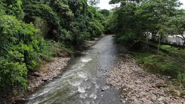 Aerial shoy El Puyo Ecuador - Puyo River