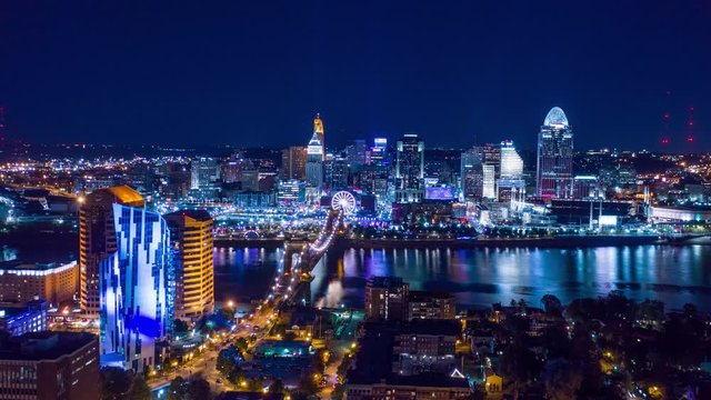 Cincinnati at night hyper-lapse