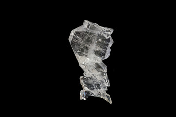 macro mineral stone quartz faden on a black background