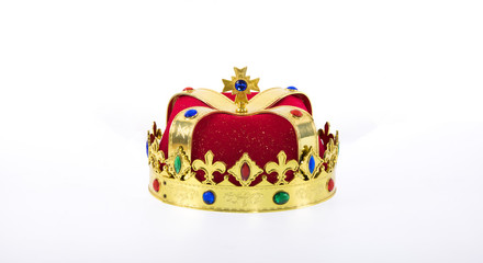 red golden king crown isolated on white background