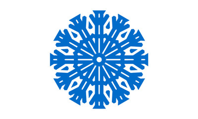 Isolated blue vector snowflake pattern