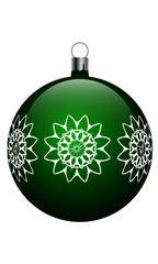Christmas green ball with snowflake