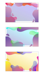 Set of violet abstract backgrounds. Vector elements with liquid color bubble badges. Fluid isolated abstract gradient shapes for modern design. Concept of dynamic composition for banners.