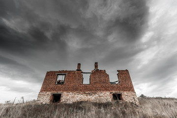 Clouds Over Ruin Of A House - 300721631