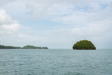 Obraz premium Small islet Los Haitises National Park Dominican republic