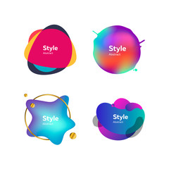 Set of colorful abstract style elements