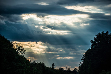 sunset in mountains,  jämtland, sweden