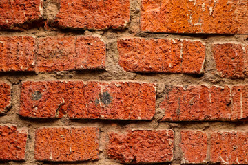 Orange rough brick texture view. Can be used as a background.