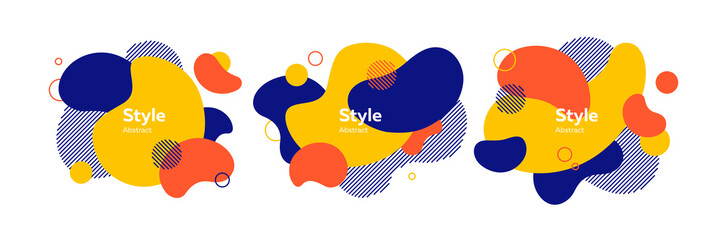 Set of futuristic badges for app