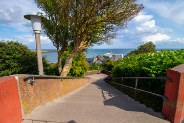 Die Treppe auf helgoland vom oberland zum unterland