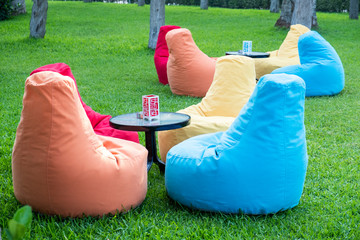 Soft chairs for smoking hookah outdoor