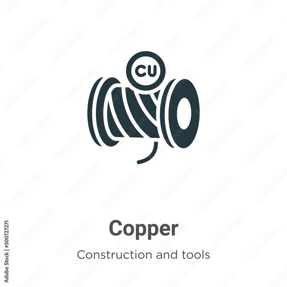 Poster copper vector icon on white background. flat vector copper icon symbol sign from modern construction