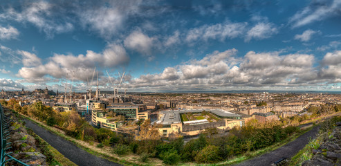Edinburgh city skyline viewed from Calton Hill. Scotland - United Kingdom.
