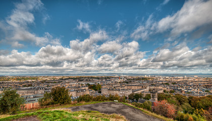 Edinburgh city skyline viewed from Calton Hill. Scotland - United Kingdom.