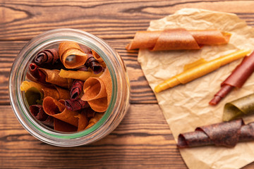 Natural sweets from dried berries and fruits.