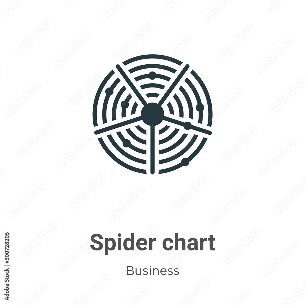 Poster spider chart vector icon on white background. flat vector spider chart icon symbol sign from modern 