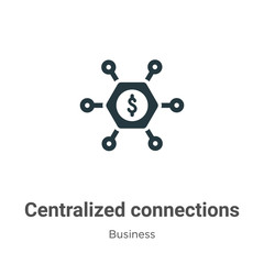 Centralized connections vector icon on white background. Flat vector centralized connections icon symbol sign from modern business collection for mobile concept and web apps design.