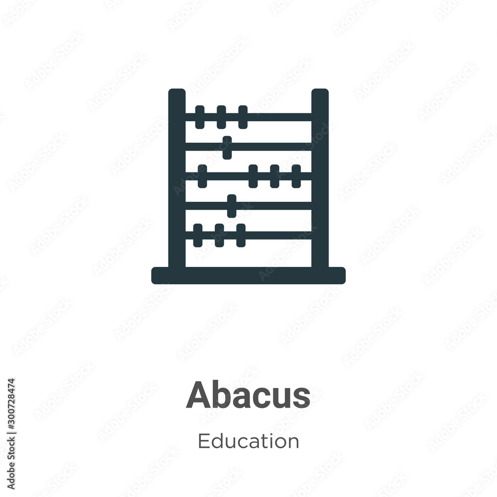 Poster abacus vector icon on white background. flat vector abacus icon symbol sign from modern education co