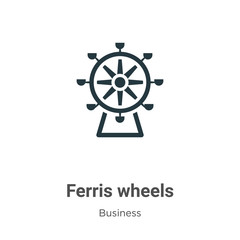 Ferris wheels vector icon on white background. Flat vector ferris wheels icon symbol sign from modern business collection for mobile concept and web apps design.