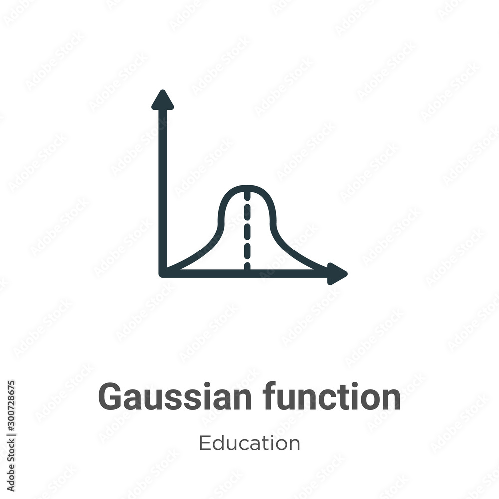 Poster gaussian function vector icon on white background. flat vector gaussian function icon symbol sign fr