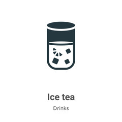 Ice tea vector icon on white background. Flat vector ice tea icon symbol sign from modern drinks collection for mobile concept and web apps design.