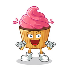 cupcake very excited mascot vector cartoon illustration