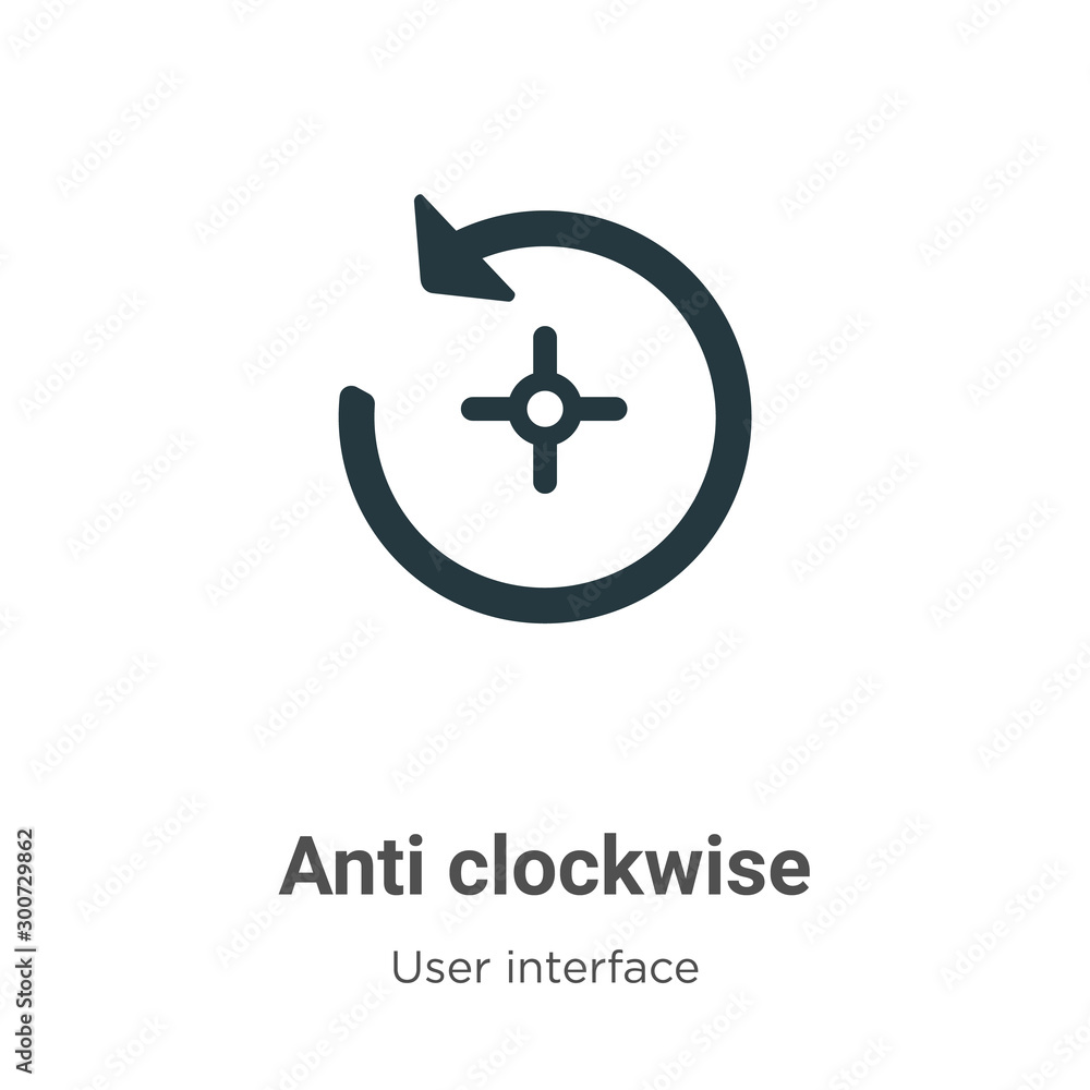 Poster anti clockwise vector icon on white background. flat vector anti clockwise icon symbol sign from mod