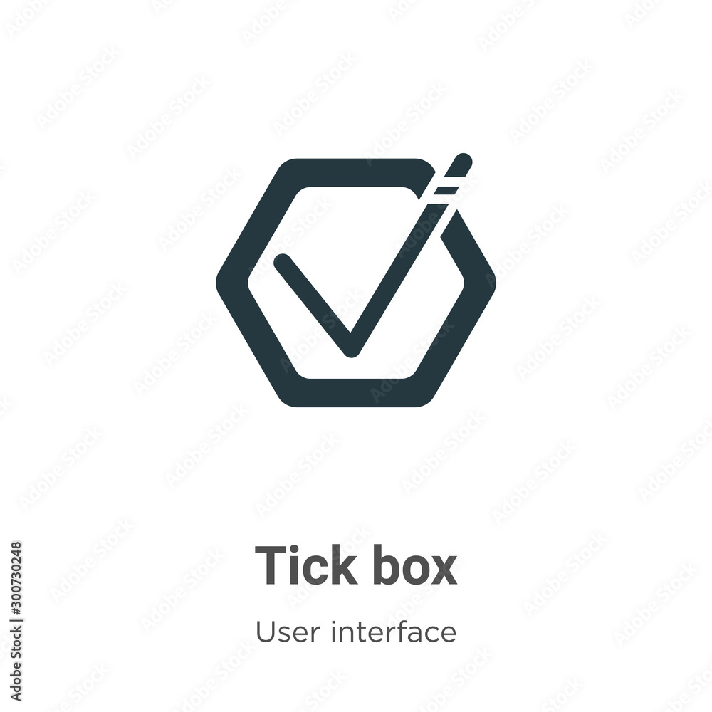 Poster tick box vector icon on white background. flat vector tick box icon symbol sign from modern user int