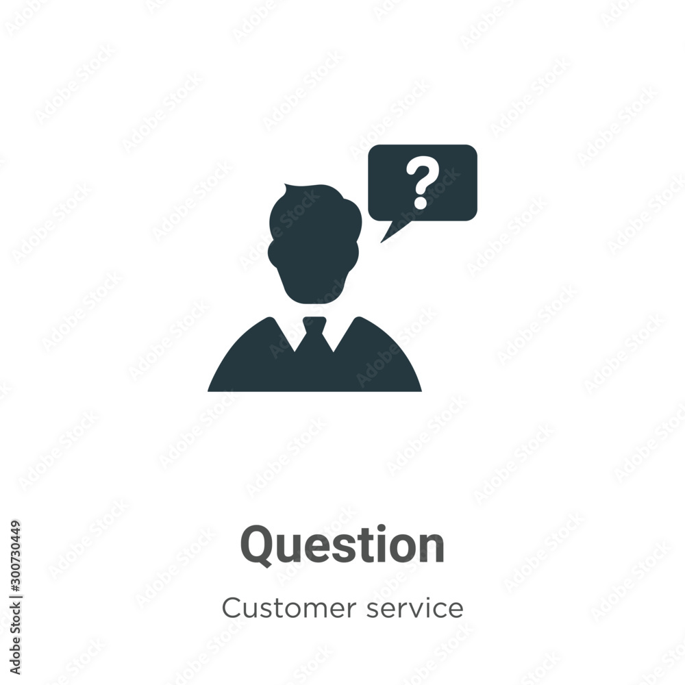 Poster question vector icon on white background. flat vector question icon symbol sign from modern customer