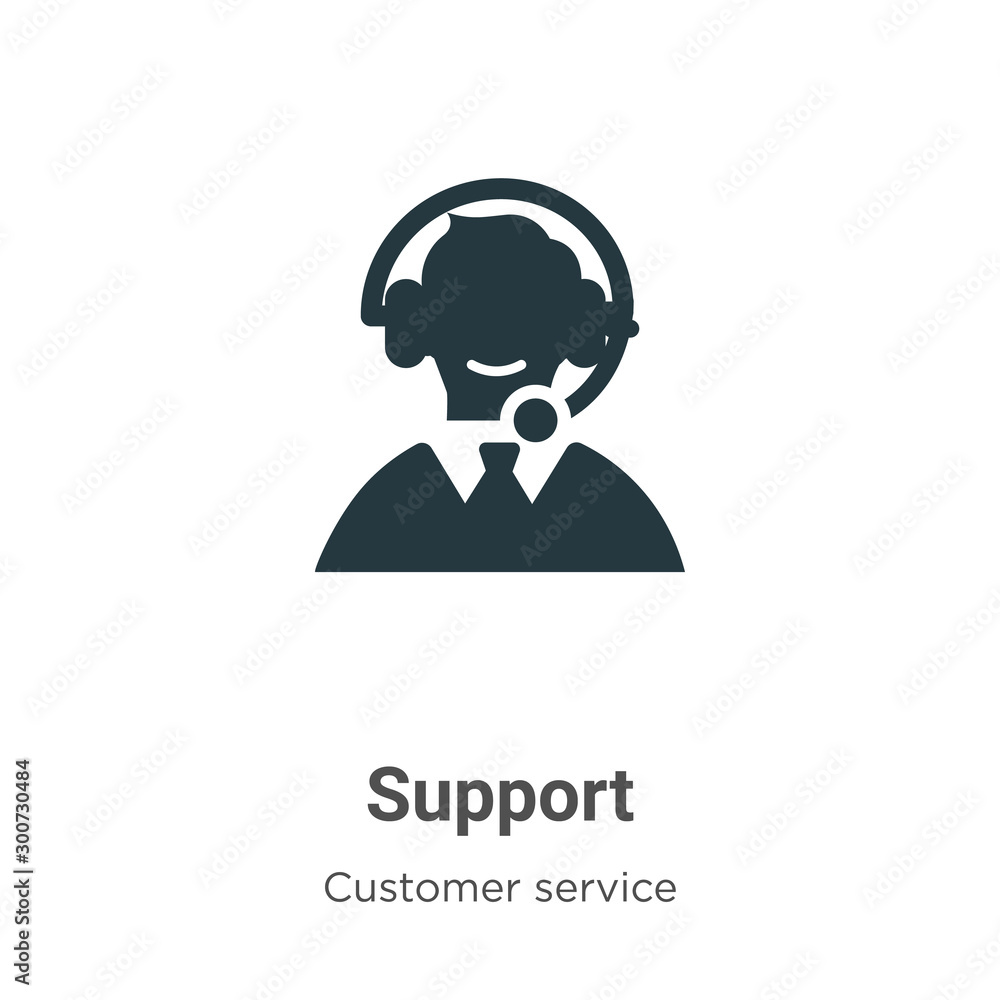 Poster support vector icon on white background. flat vector support icon symbol sign from modern customer s