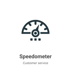 Speedometer vector icon on white background. Flat vector speedometer icon symbol sign from modern customer service collection for mobile concept and web apps design.