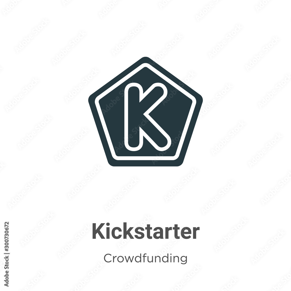 Poster kickstarter vector icon on white background. flat vector kickstarter icon symbol sign from modern cr