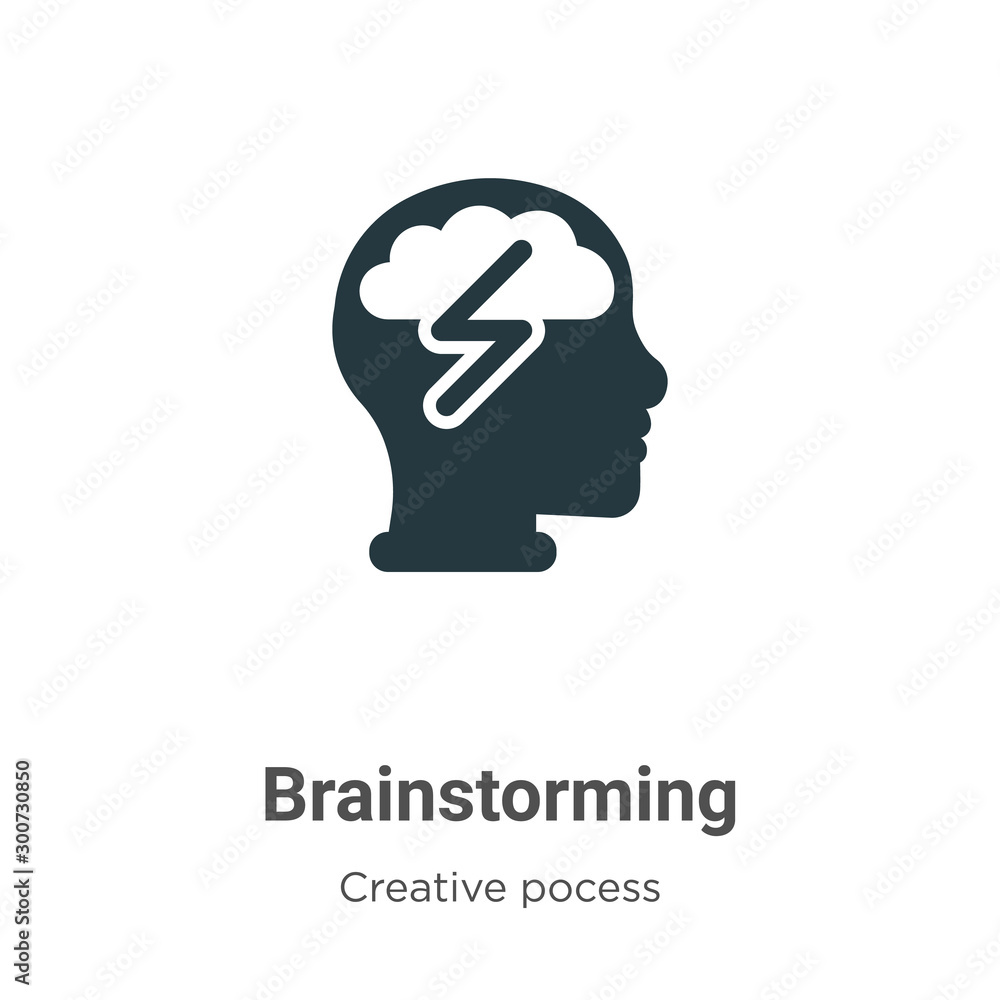 Poster brainstorming vector icon on white background. flat vector brainstorming icon symbol sign from moder