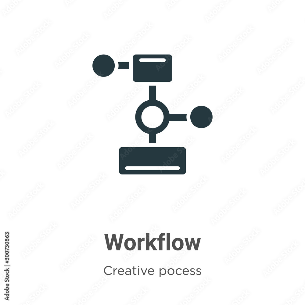 Poster workflow vector icon on white background. flat vector workflow icon symbol sign from modern creative