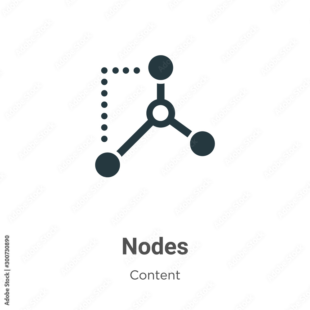 Poster nodes vector icon on white background. flat vector nodes icon symbol sign from modern content collec