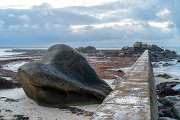 F, Bretagne, Finistère, Küste, Hafen von Plouescat