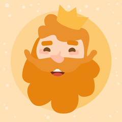 King Caspar. Christmas ornament on yellow background vectorized. magi, wise man