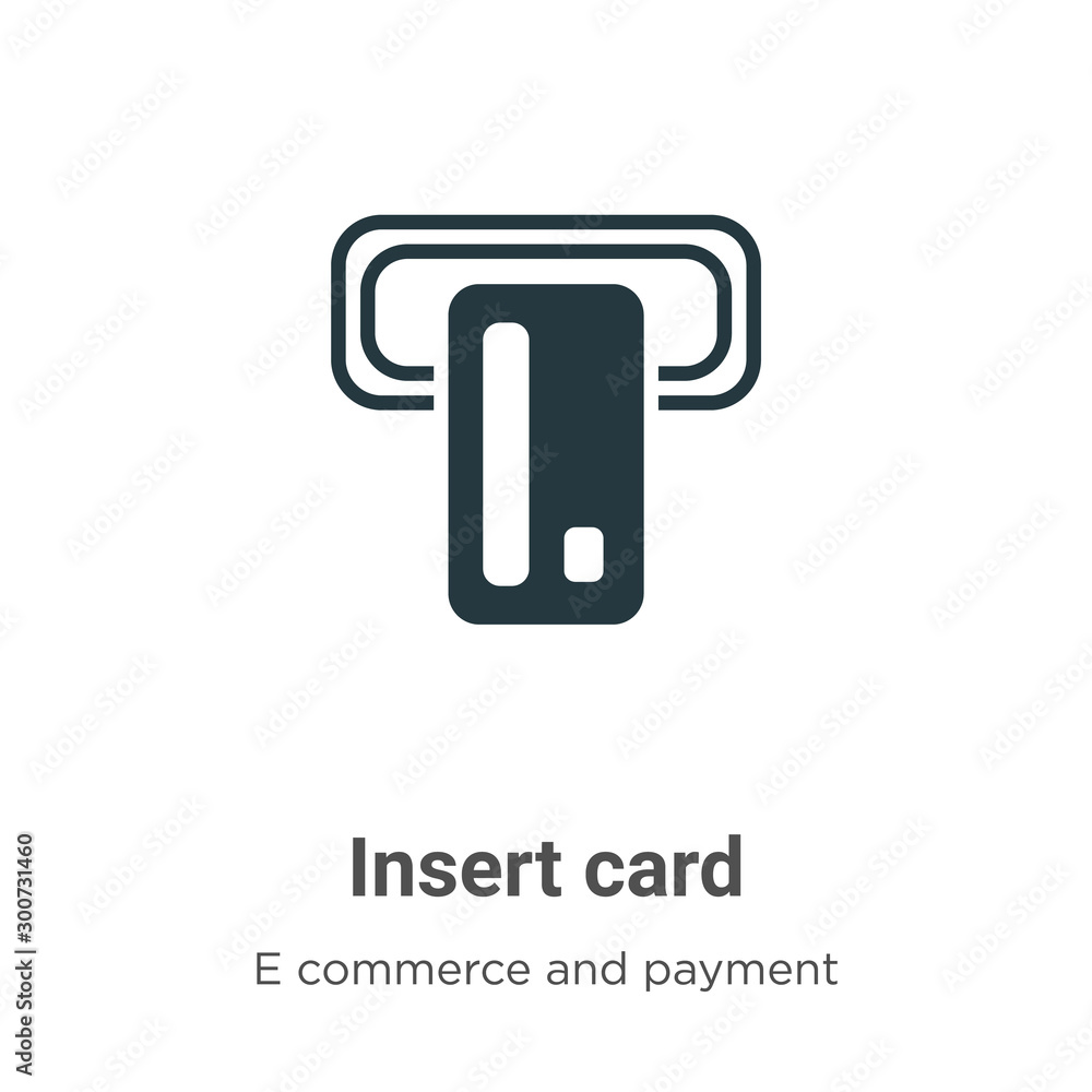 Poster insert card vector icon on white background. flat vector insert card icon symbol sign from modern e 
