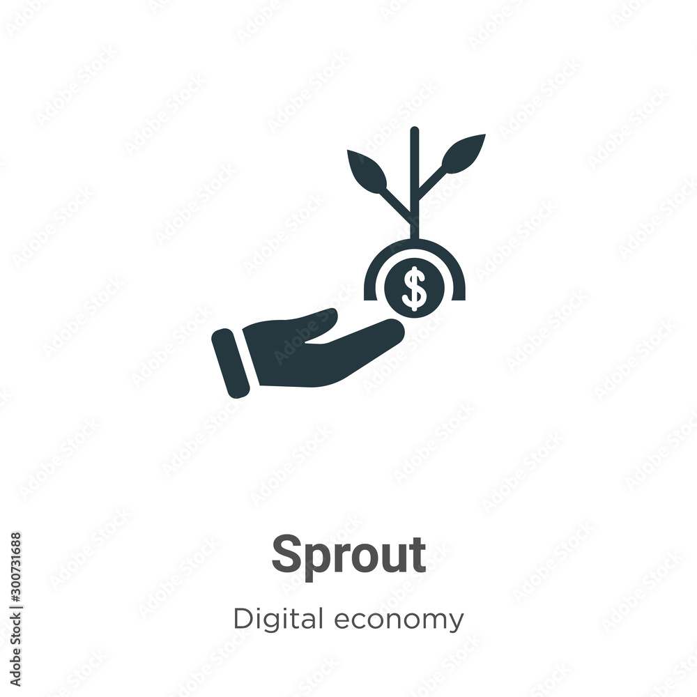 Poster sprout vector icon on white background. flat vector sprout icon symbol sign from modern digital econ