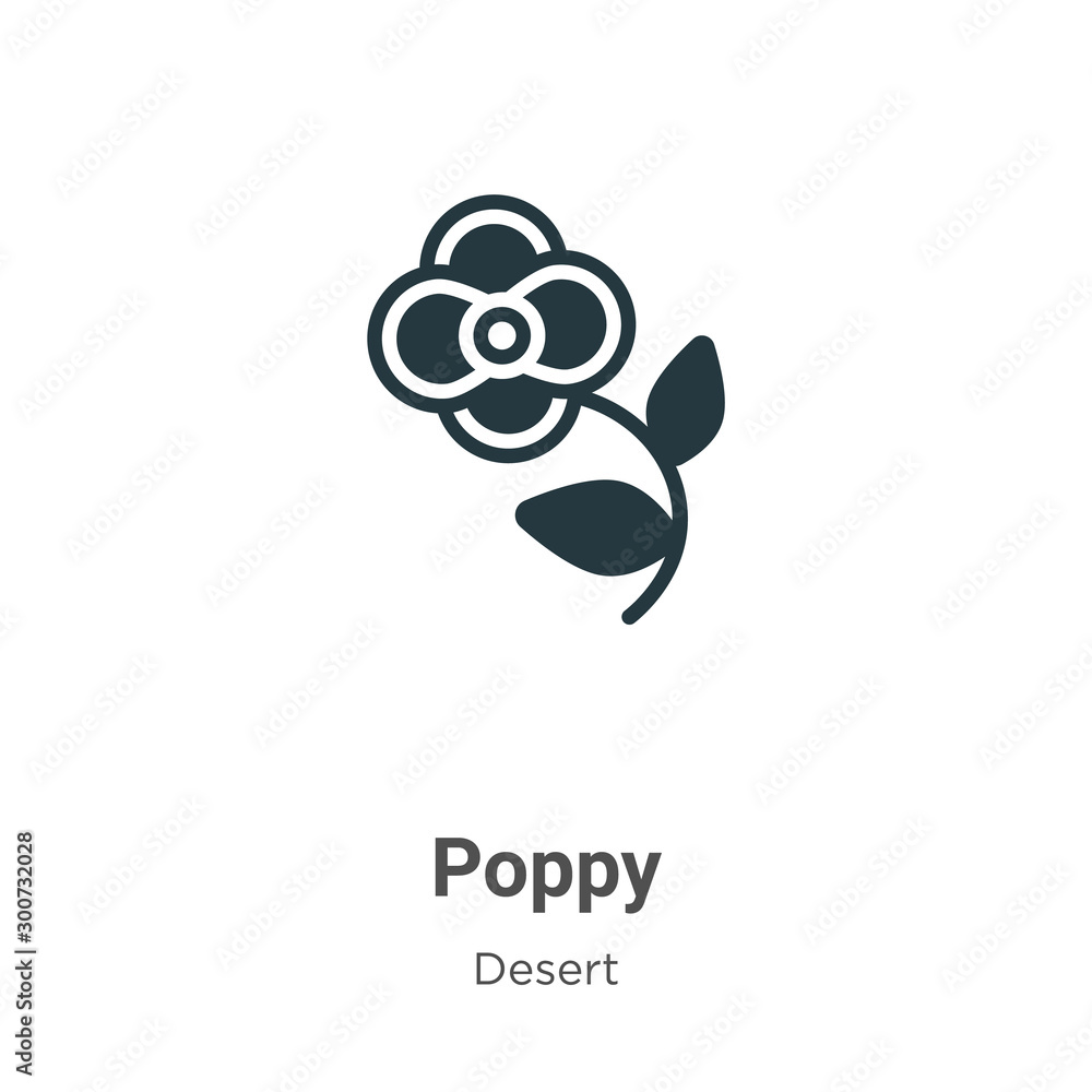 Poster poppy vector icon on white background. flat vector poppy icon symbol sign from modern desert collect
