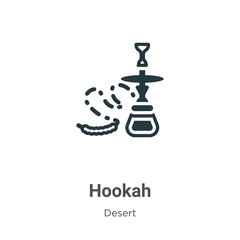 Hookah vector icon on white background. Flat vector hookah icon symbol sign from modern desert collection for mobile concept and web apps design.
