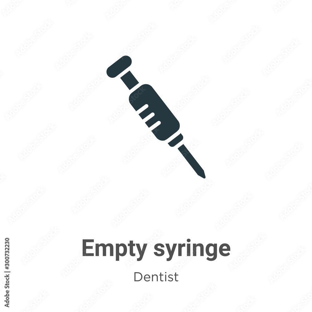 Poster empty syringe vector icon on white background. flat vector empty syringe icon symbol sign from moder