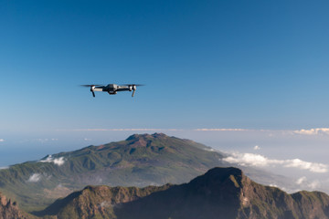 Fototapeta na wymiar drone in flight in a mountain landscape