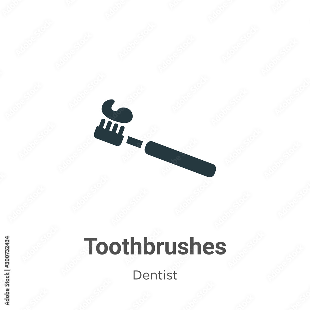 Poster toothbrushes vector icon on white background. flat vector toothbrushes icon symbol sign from modern 