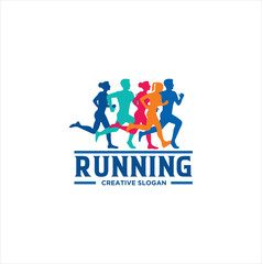 Run Logo Design vector Stock symbol . Running logo sport concept  .  running marathon Logo Design Template . 