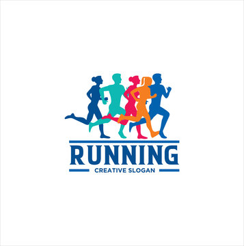 Marathon Running Race People, Sport And Activity Vector